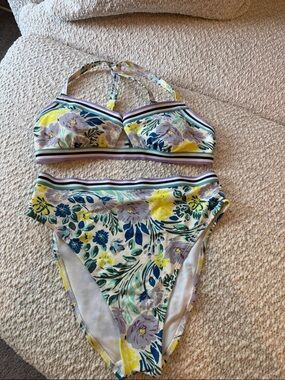 Adore Me Gisele White and Lavender Bikini